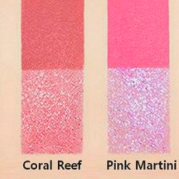 🧚♀️CORAL REEF Stila Double Dip Suede Shade & Glitter & Glow Eye Duo NWT - Picture 3 of 5